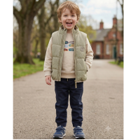 J15568: Boys Bench Padded Gilet, Sweatshirt & Denim Jean Outfit (2-6 Years)